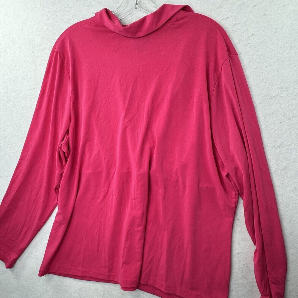Lane Bryant 18/20 Babydoll Top Women’s Plus Size 1X Pink LS Stretch Blouse - Picture 7 of 11